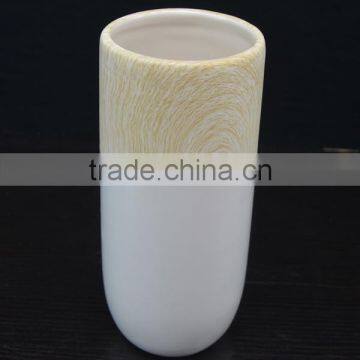 European style eco-friendly ceramic dolomite flower vase pot for decoration