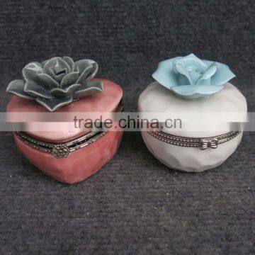 High Quality Flower Design Ceramic Jewelry Box photo-2