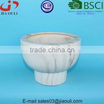 Water Transfer Printing Marble Earthenware Garden Pot Large Ceramic Planter photo-5