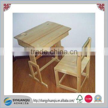 handmade cheap Solid wooden kids desk and chair set