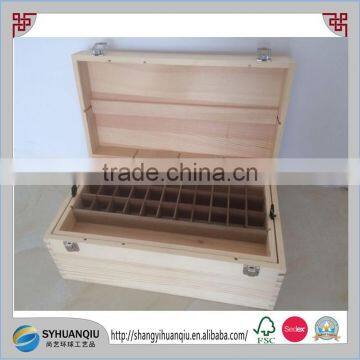 2015 Cusom High Quality Pine Wood Cufflink Jewelry Box With Tray and Removable Compartments photo-2