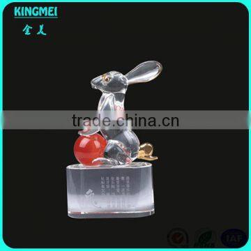 Chinese Crystal Animals Horse With Gloden Plate on Tail photo-5