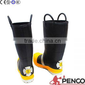 Fire Safety Boots Black Rubber Steel Toe Proteced Foot and Angle Flame Retardant Line Thread CE Rubber Safe Safety Products photo-5