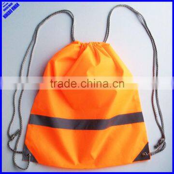 Cheap promotional orange 190T polyester draw string bag