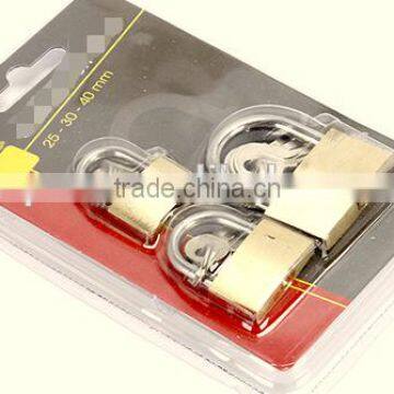 China Professonal Provide Best Price 3pcs Brass Padlock Set Double Blister Pack photo-3
