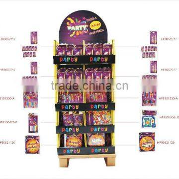 Supermarket multi-cells corrugated cardboard display pallet for party items