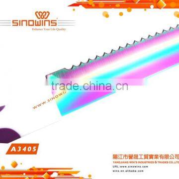 A3405-2 New Design 5pcs Colorful Titanium Blade Stainless Steel Kitchen Knife Set photo-3