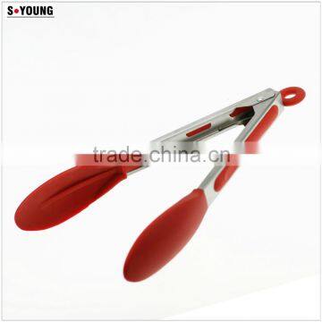 14011 Kitchen and Barbecue Grill Tongs Silicone BBQ Cooking Stainless Steel Locking Food Tong photo-2