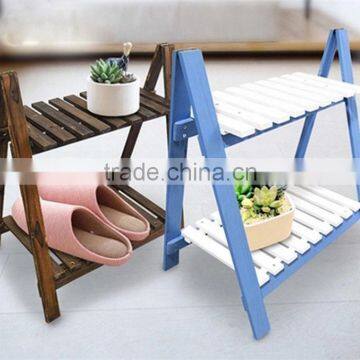 outdoor furniture new design solid wooden flower pot shelf display rack