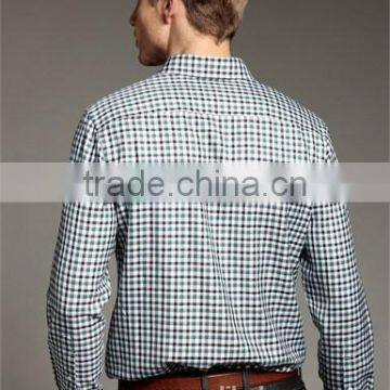 New Design Small Checked Blends Cotton Men Shirt SL0071 photo-2