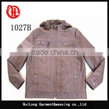Factory Winter Hoody Jacket Slim Fit Men pu Coat Jacket photo-3