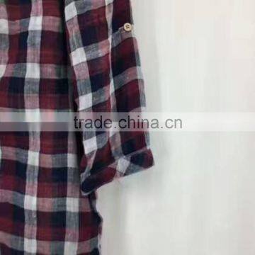 Women Garment Stock Lot High Quality Cotton Plaid Shirt photo-2