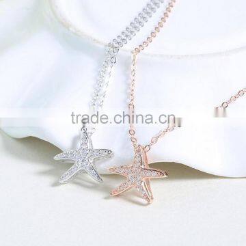 925 Sterling Silver Starfish Pendant Necklace photo-3