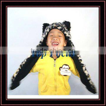 HIGH QUALITY FLUFFY FAUX FUR ANIMAL HOOD KID'S HATS LEOPARD
