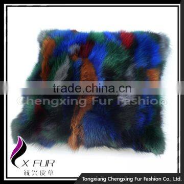 CX-D-55 Genuine Fox Fur Wholesale Custom Colorful Latest Design Cushion Cover photo-3