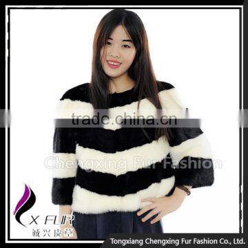 CX-G-A-261A Wholesale Stylish Cheap Winter Wear Round Neckline Real Mink Fur Coat Women photo-3