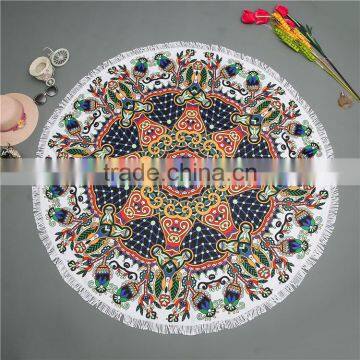 2017 Hot Sale Soft High Quality Printed Round Beach Towel Women Shawls photo-6