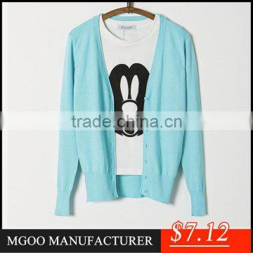 MGOO New Arrival 25 Colors Stock Woollen Women Cardigan Sweaters Buttons Up Knitted Fashion Clothes SW025 photo-2