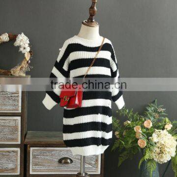 2-8 Years Wholesale 2017 New Fashion Winter Girls Knitted Sweater Striped Full Sleeve Pullover Long Style Girls Sweaters photo-4