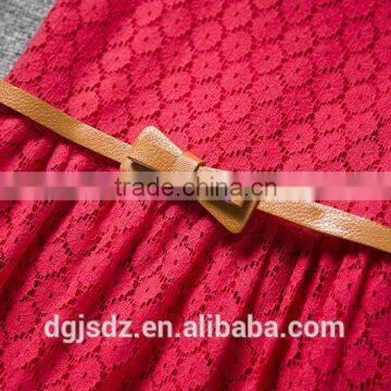 A007#Hot Sells Lace Baby Dress With Belt Kids Clothes Wholesale Princess Dress photo-4