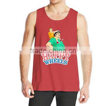 Custom Mens Printed Cotton Silk Tank Top photo-3