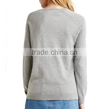 Preepy Look Soft Wool-blend Rib-knit Cuffs Raglan Sleeve Sweater Knitted photo-3