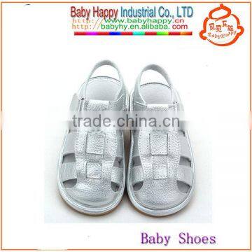 Summer Dress Wholesale Sliver Cow Leather Baby Gladiator Sandals photo-2