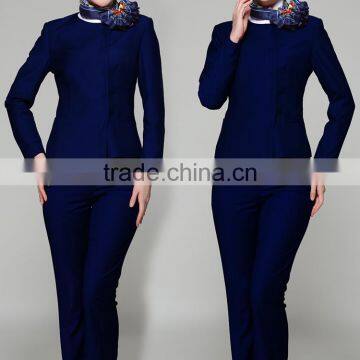 OEM Supply Woman Airplane Work Wear Blue Air Hostess Uniform photo-6