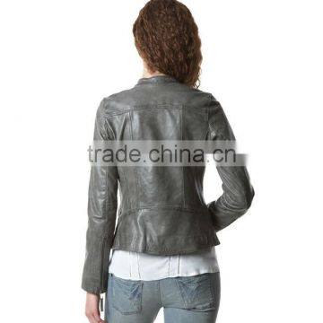 Women Real Sheep Leather Jacket AD9712 photo-2