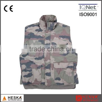 OEM mens winter padded camouflage bodywarmer hunting wear