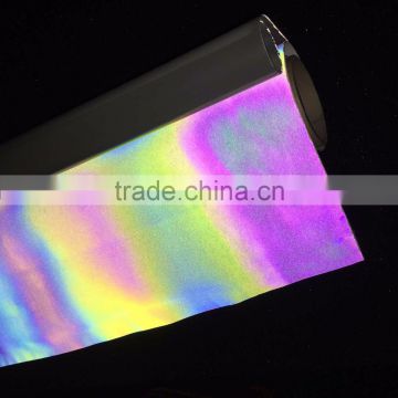 pet rainbow reflective heat transfer vinyl iridescent film