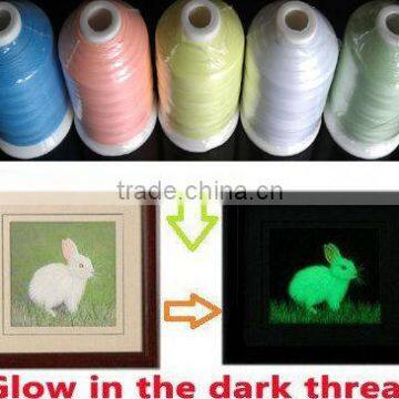 market popular glow thread/1000m/cone Glow In The Dark Embroidery Thread,glow thread,Luminous thread