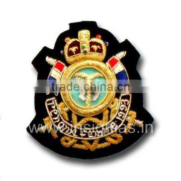 Embroidered bullion wire badges