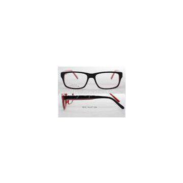 OEM Square Acetate Optical Frames For Oval Faces , 2 Color Black And Green / Red