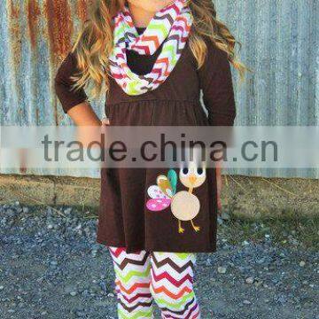 fashion turkey embroidery Thanksgiving Day girls boutique outfits