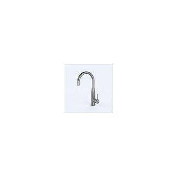 Silver Deck Mounted Single Hole Bathroom Faucet For Vessel Sinks