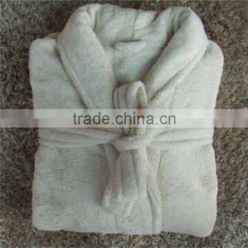 Plain dyed unisex Lapel coral Fleece Bathrobe for winter