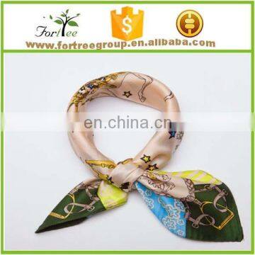 Ladies' Custom Logo Satin Bandana Women's Stylish Scarf for Adults Promotional Customized Imitated Silk Bandana photo-2