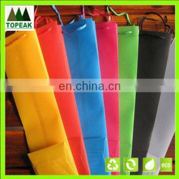 Promotional Wholesales Plastic Handle Woven Wine Bag PP Gift Bag
