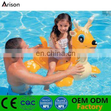 Inflatable deer ride on toy inflatable animal boat for pool swimming toys