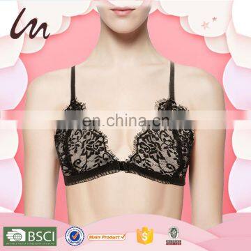 Sexy Mature Women Floral Eyelash Lace Custom Lingerie Bra