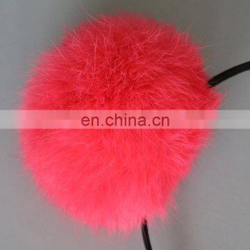 Fur Pompom Hair Bands for Girl Lady Fashion Style Real Fur Ball Accessory photo-4