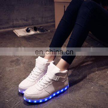 Factory Wholesale Hot Fashion Cool Light up Shoes Street Dance Luminous High Top LED Sneakers Casual Shoes for Men Women photo-4