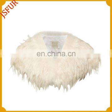 New 2015 wholesale tongxiang supplier design feather fur shawl wrap made of ostrich feather
