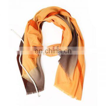 inner mongolia factory stock wholesale 80s mercerized wool gradient shawl fashionable herringbone woven jacquard lady scarf