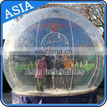 Merry Christmas Inflatable Snow Globe / Clear Bubble Tent For Car Display / Inflatable Snow Ball for Advertising