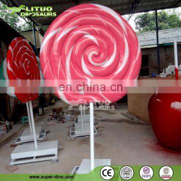 Shopping Mall Playground Large Size Fruit Fiberglass Candy Statue