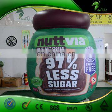 Factory Price Customized Jam Jar Plastic Bottle Inflatable PVC Promotion Display Can Balloons with LOGO LED Light