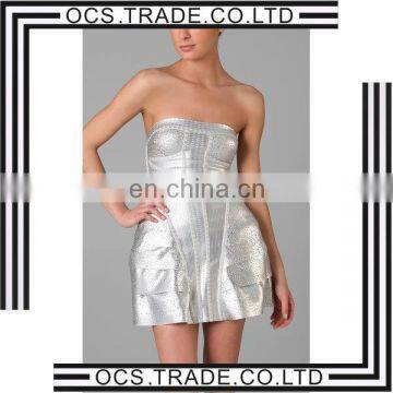 summer silver peplum bandage coctail dresses