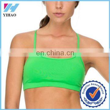 Yihao Wholesale trade assurance Women's sportswear Active Neon green push crop fitted Yoga bra